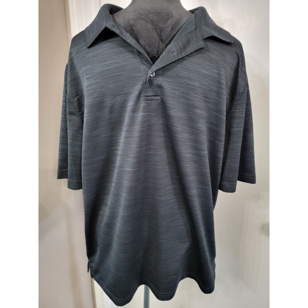 George Mens Black Polo Short Sleeve Size XL